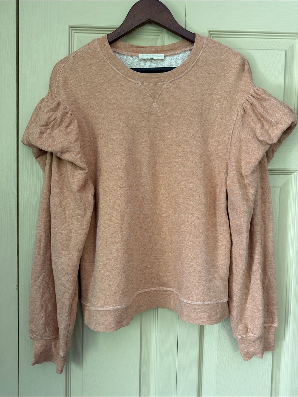 Ulla Johnson Sweatshirt Size XL Peach Puffed Sleeves